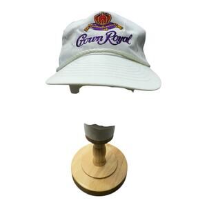 Vintage Crown Royal White Logo Adjustable Snap Back Cap Alcohol Drinks